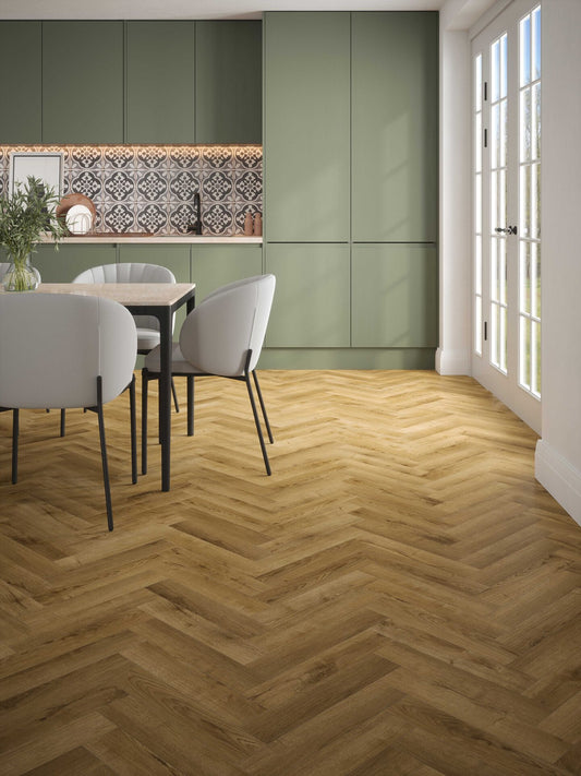 Stade Oak Herringbone Laminate Flooring 12mm AC5