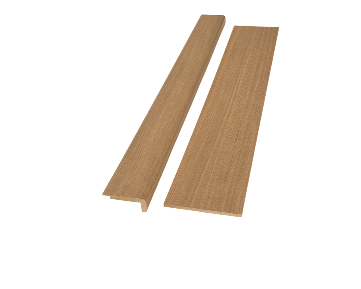 Honey Oak Wood Grain Top Step Transition Stair Nose & Riser
