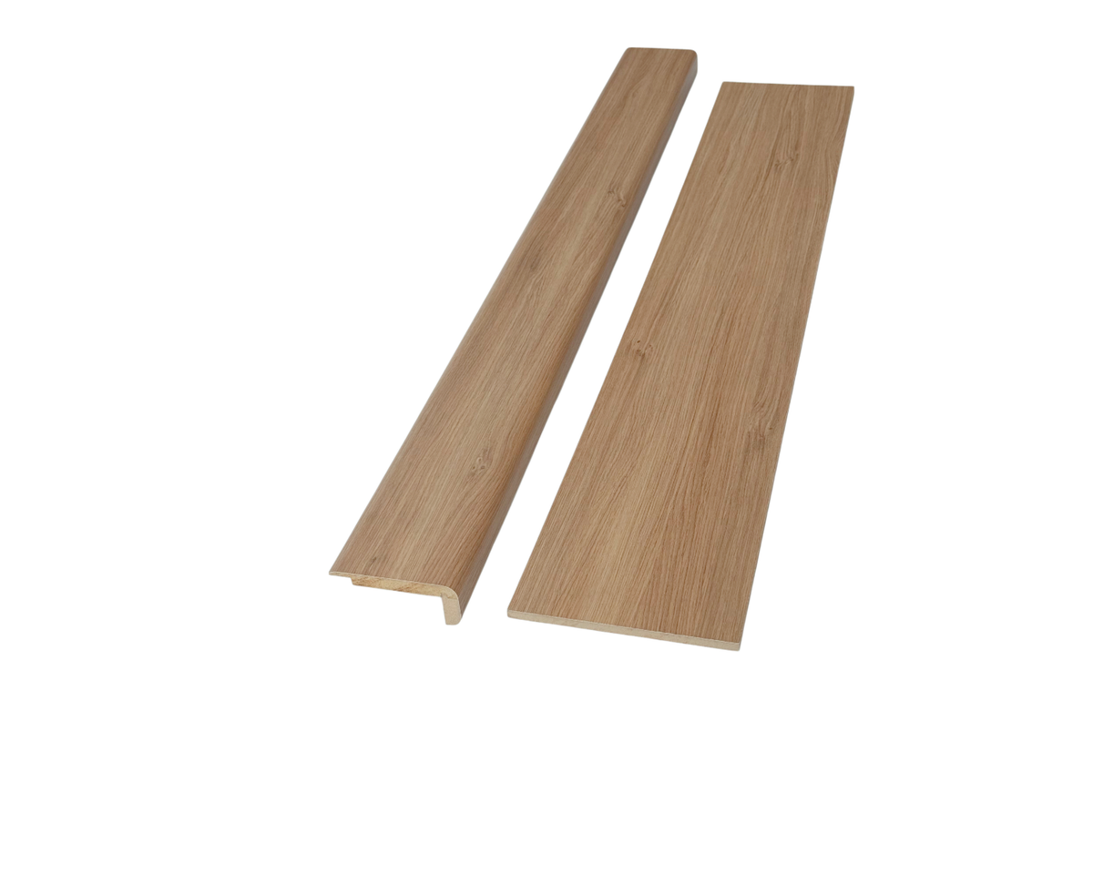Light Oak Wood Grain Top Step Transition Stair Nose & Riser (Pack of 1)