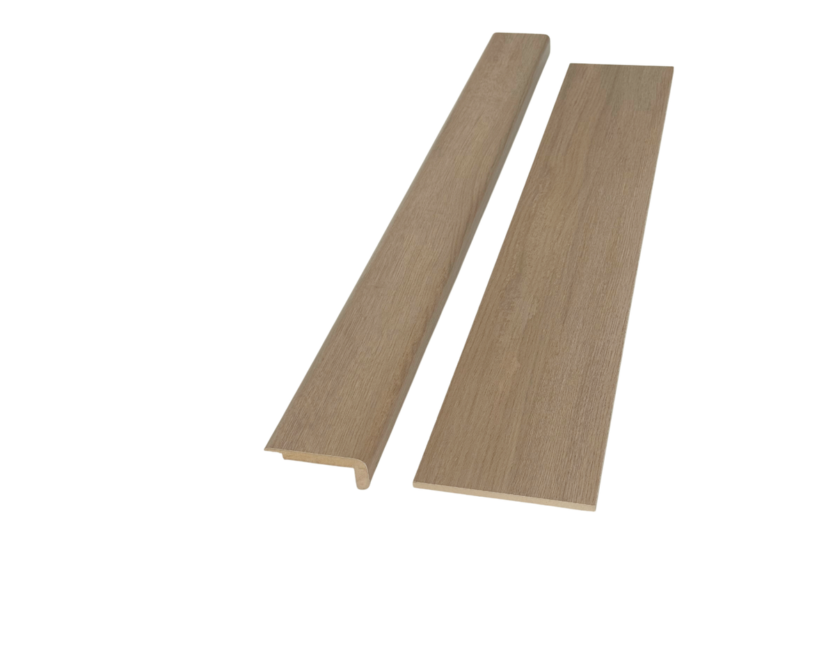 Roicha Oak Beige Wood Grain Top Step Transition Stair Nose & Riser (Pack of 1)