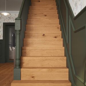 Mountain Rustic Oak Bullnose Stair Tread