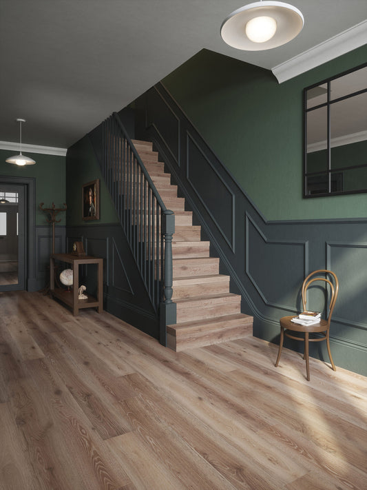 Mountain Ridge stair treads on a staircase