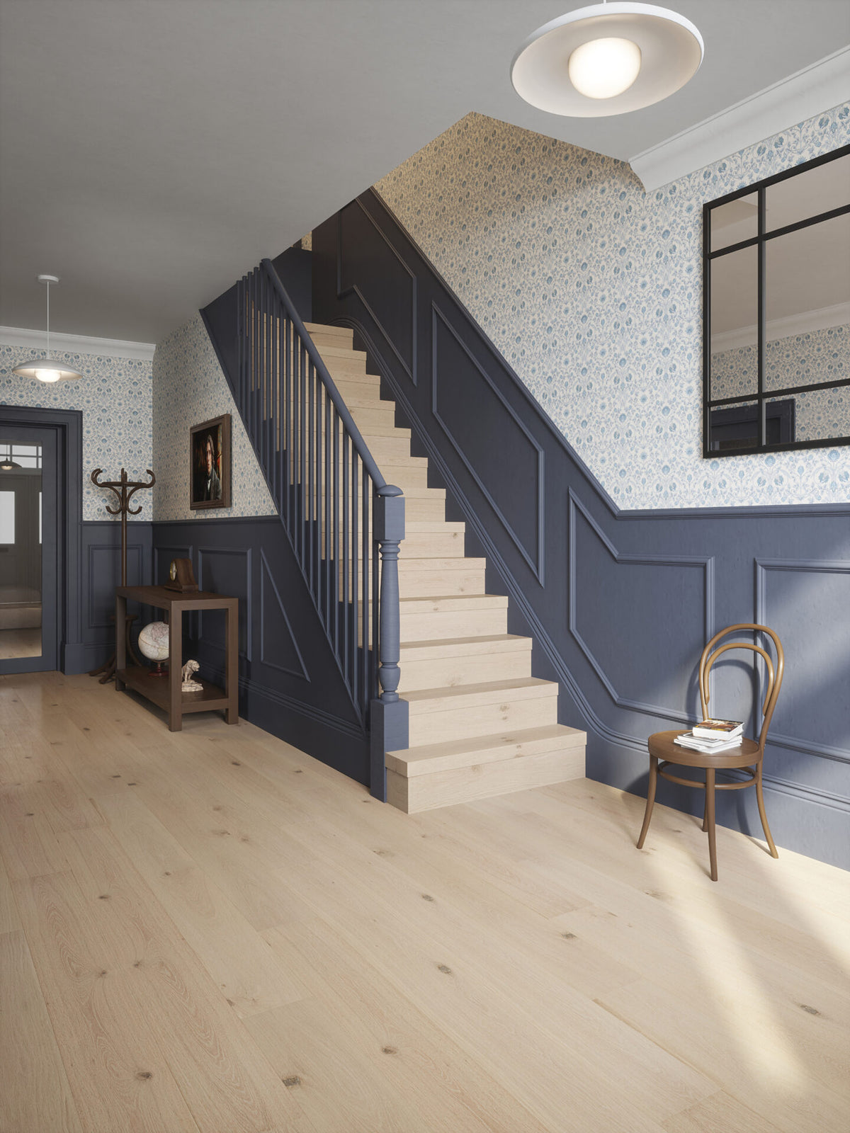 Mountain Chalk stair treads on a staircase