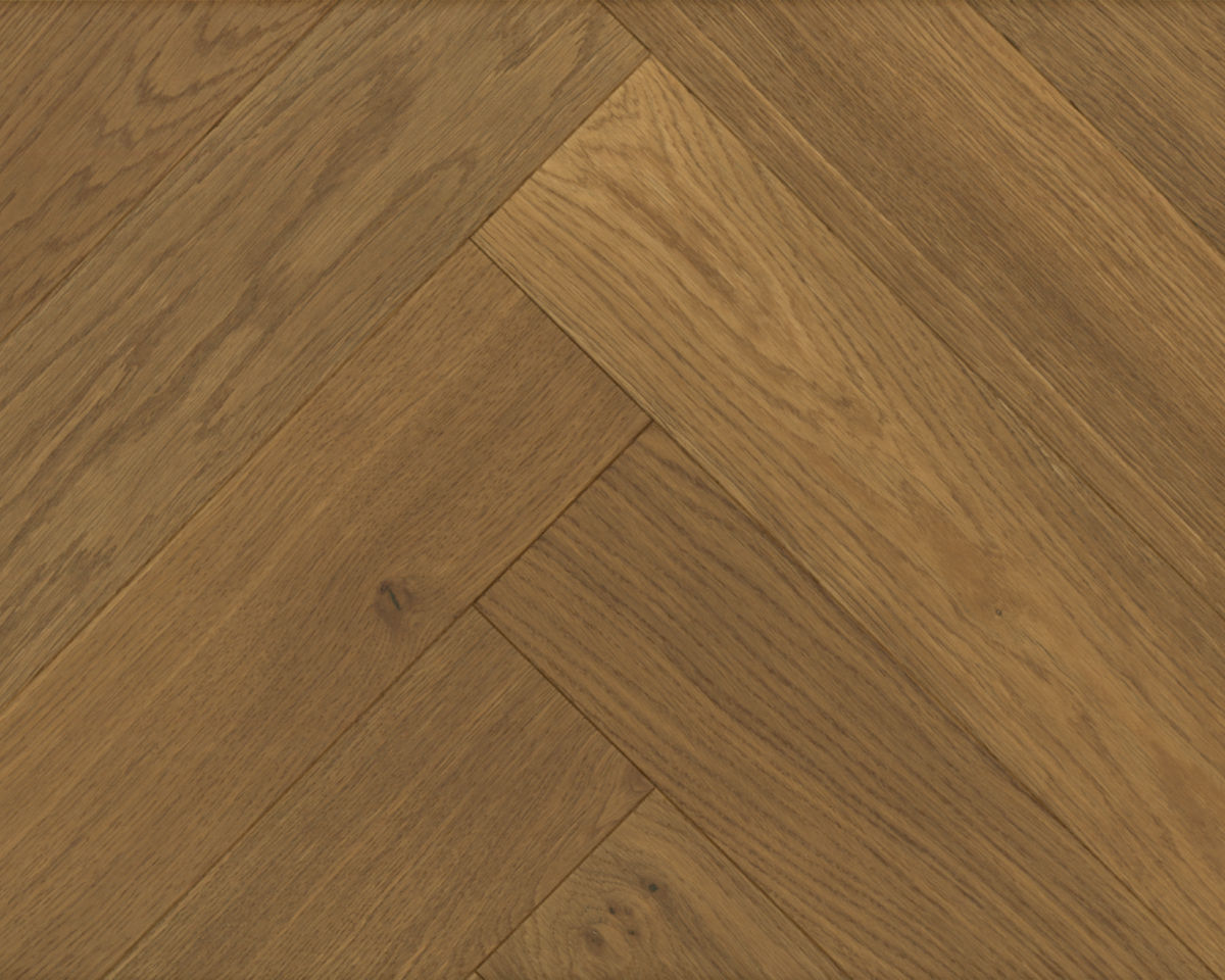 Copperfield Brushed Oak herringbone engineered wood flooring