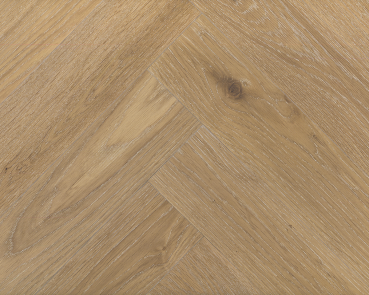 Harvest Brushed Oak herringbone engineered wood flooring