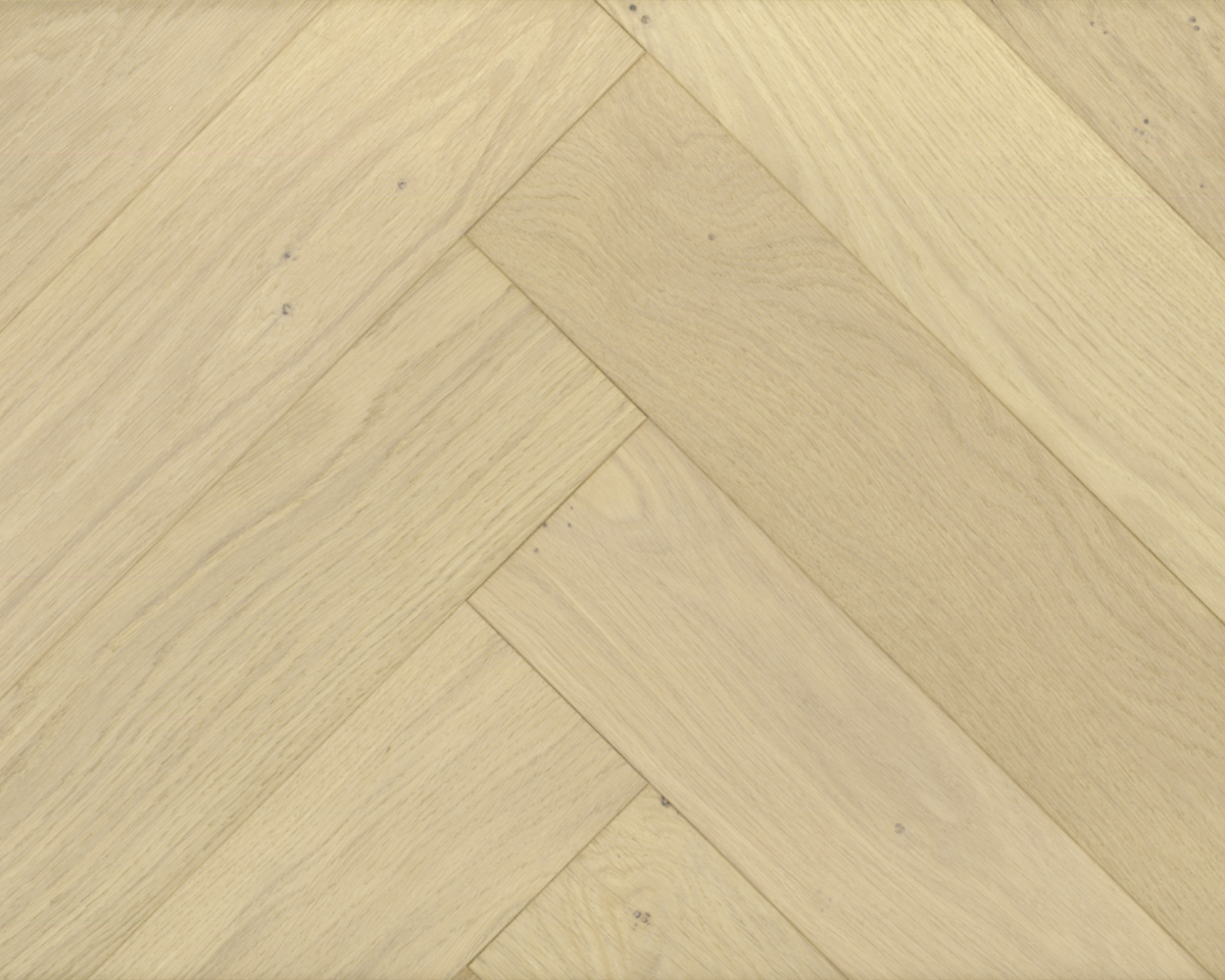 Riverstone Brushed Oak herringbone engineered wood flooring
