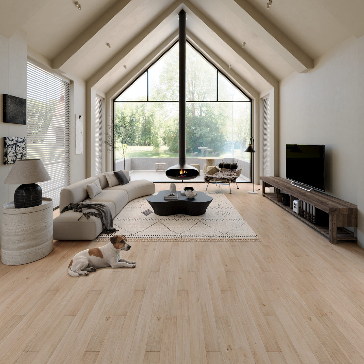 Neptune Harbour Mist Oak SPC plank flooring in a room setting