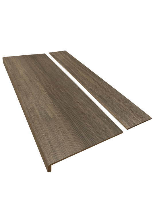 Milani Dark Oak Wood Grain Single Stair Tread & Riser