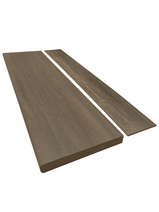 Milani Dark Oak Wood Grain Bullnose Stair Tread & Riser