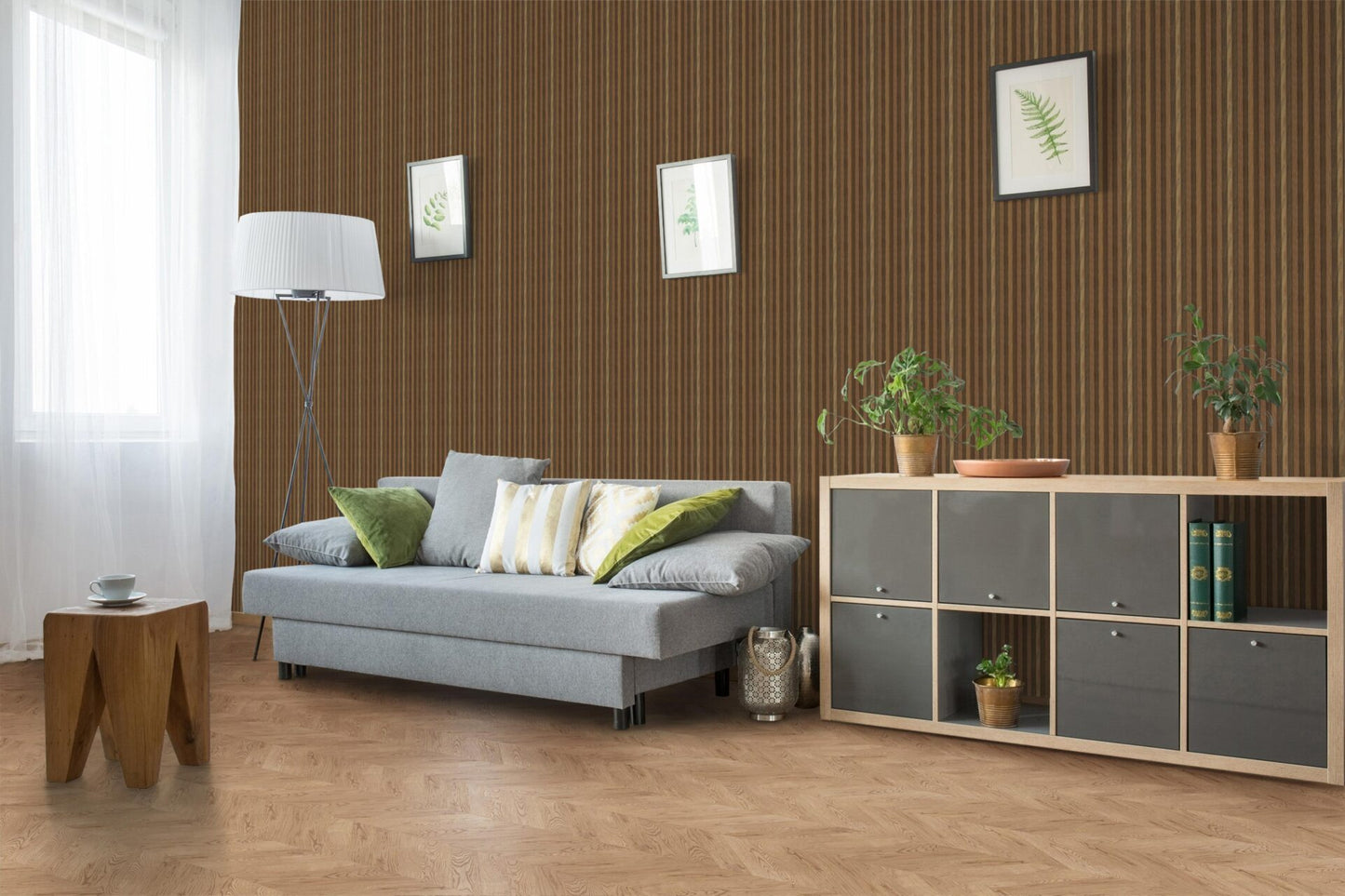 Medium Oak Wall Panel Narrow MDF JM1071 PVC84