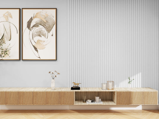 White Textured Wall Panel Medium MDF JM1073 PVC88