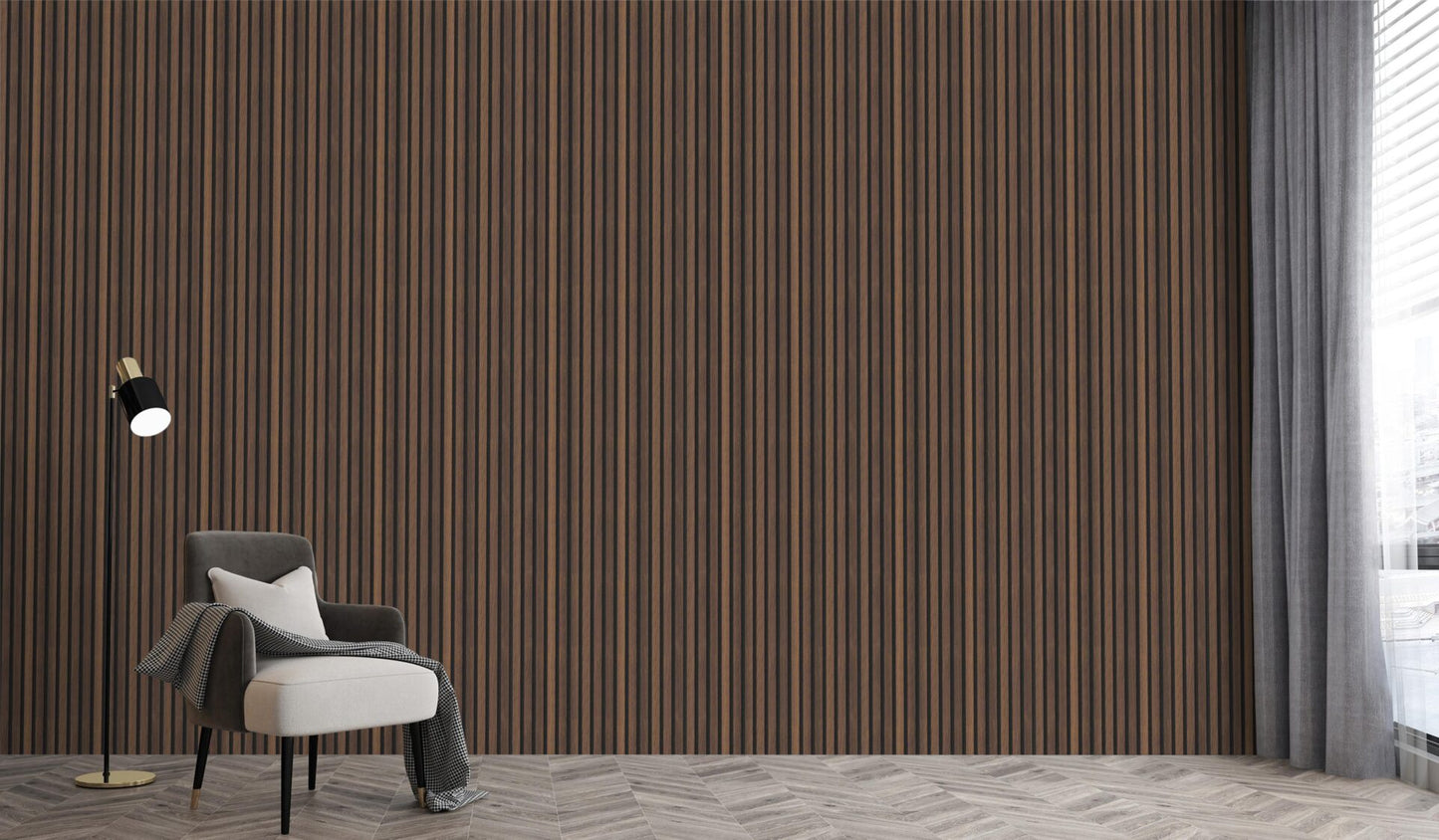 Dark Walnut Acoustic Wall Panel JM1114 MBW PVC83