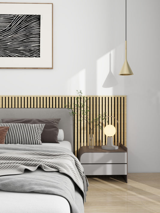 Oak Veneer Acoustic Wall Panel End Profile JM1096-MBW-26WV