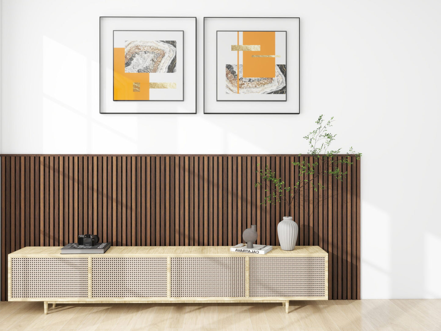 Dark Walnut Acoustic Wall Panel End Panel Profile JM1096-MBM-PVC83