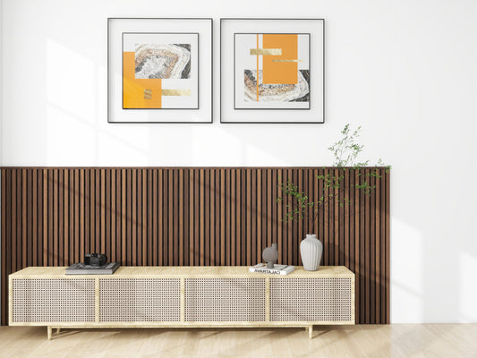 Dark Walnut Acoustic Wall Panel End Panel Profile JM1096-MBM-PVC83