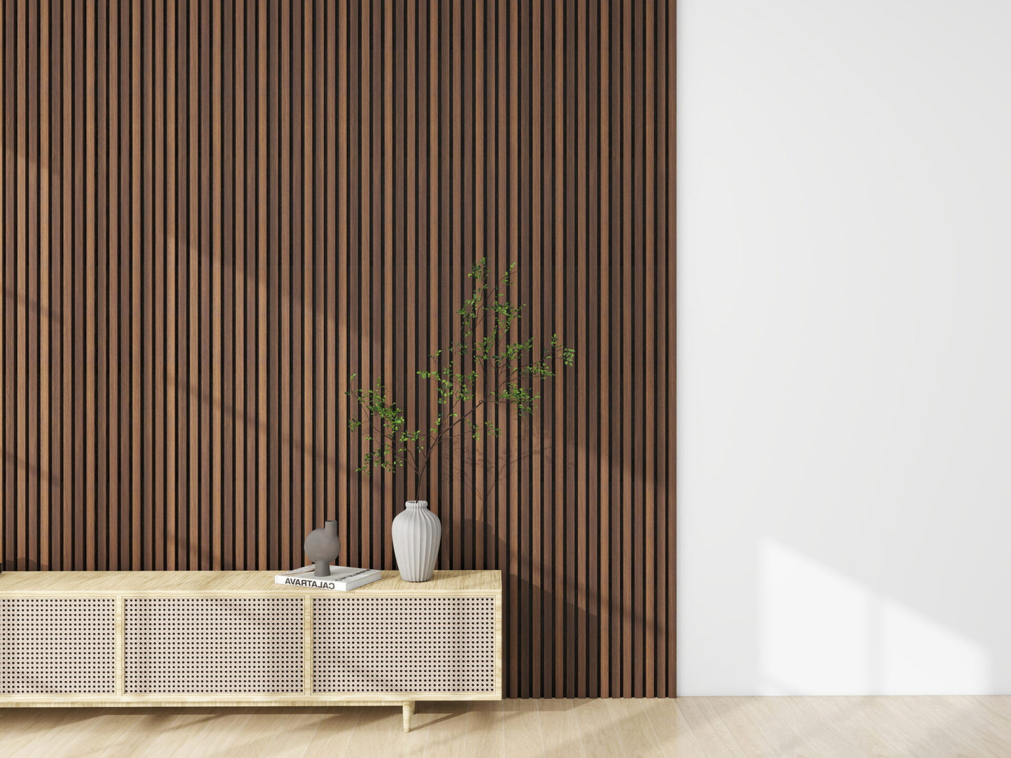 Dark Walnut Acoustic Wall Panel End Panel Profile JM1096-MBM-PVC83