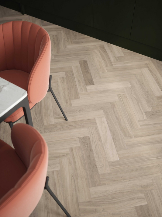 Tartas Oak Herringbone Aqua