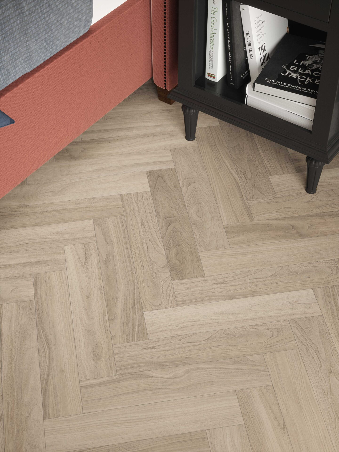 Tartas Oak Herringbone Aqua