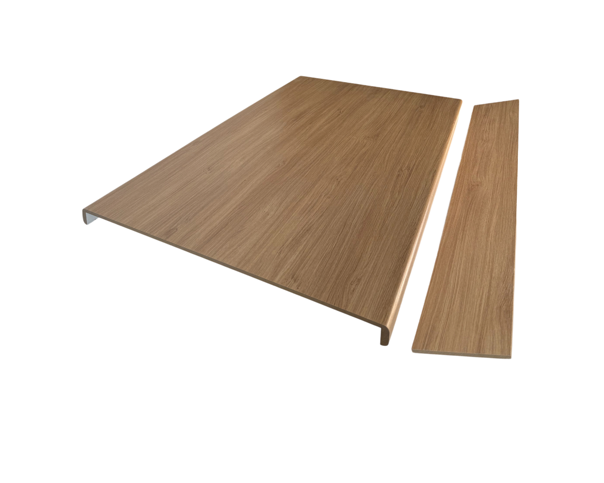 Light Oak Wood Grain Double Winder Stair Tread & Riser (Pack of 1)
