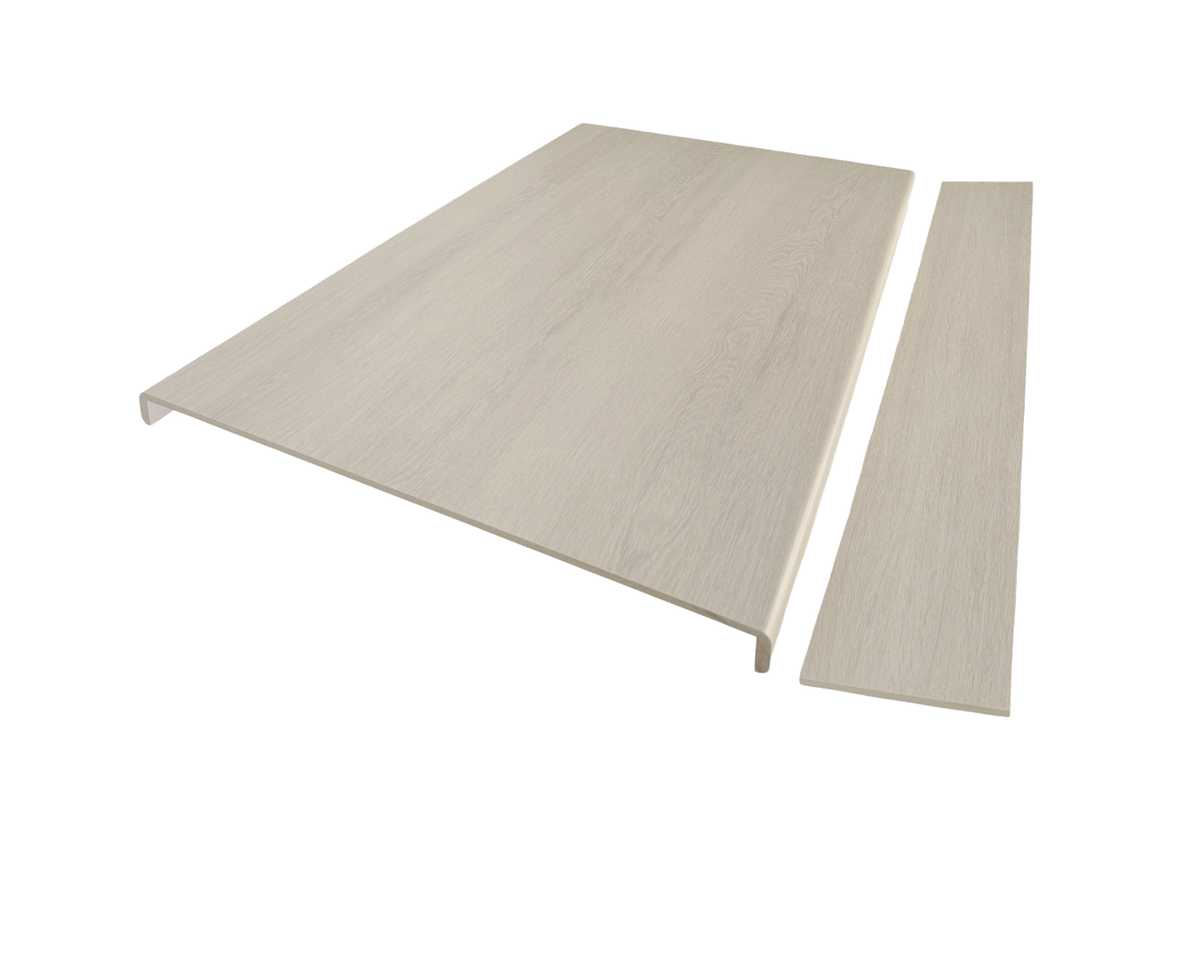 Lizzy Oak Grey Wood Grain Double Winder Stair Tread & Riser (Pack of 1)