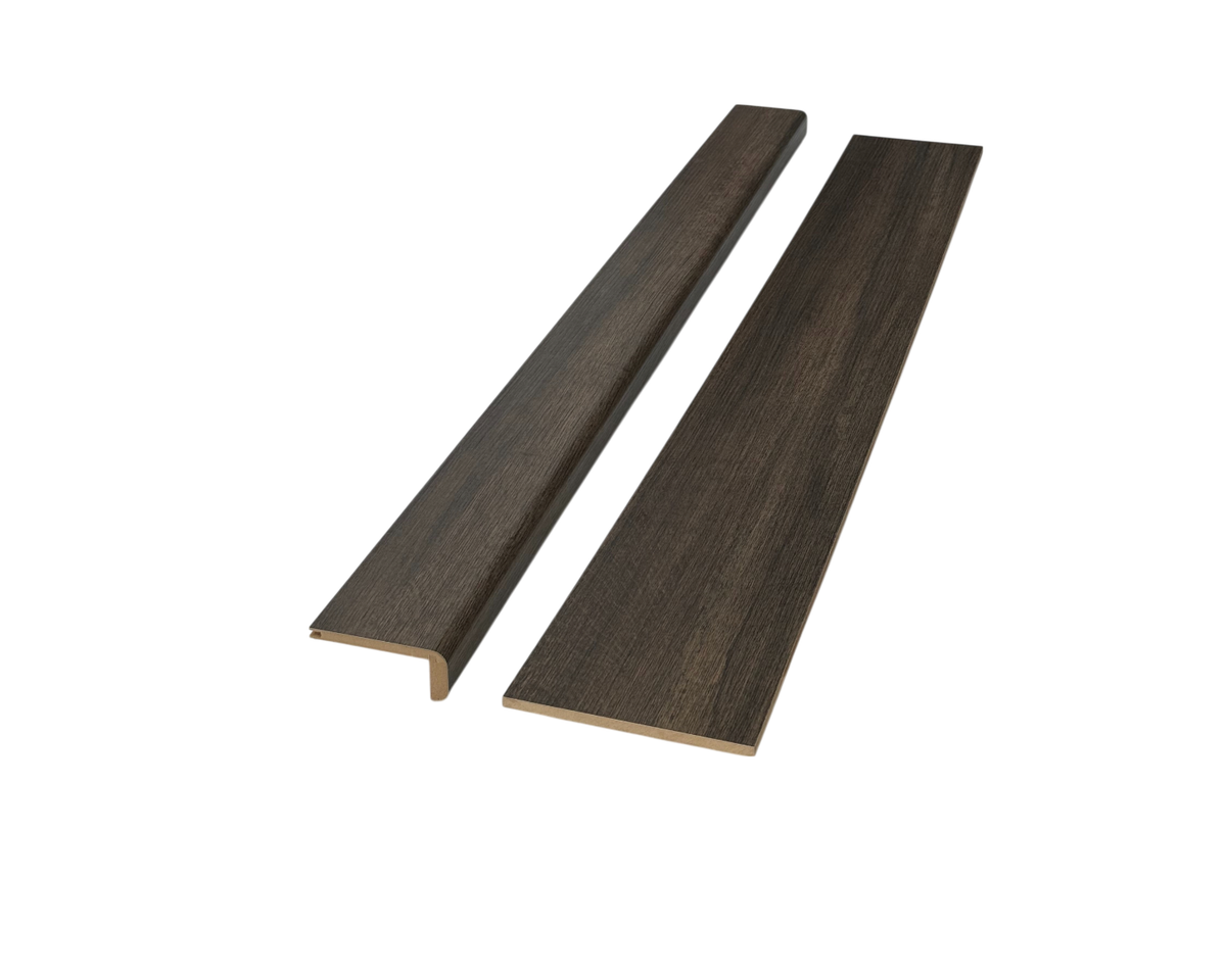 Milani Dark Oak Wood Grain Stair Nose & Riser Only - T&G Profile (Pack of 1)