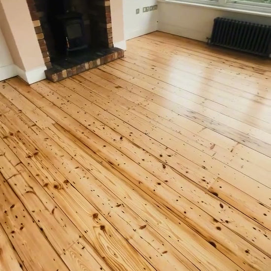 A 100-year-old wood floor restored by Kidd Flooring and finished in Loba 2K Duo