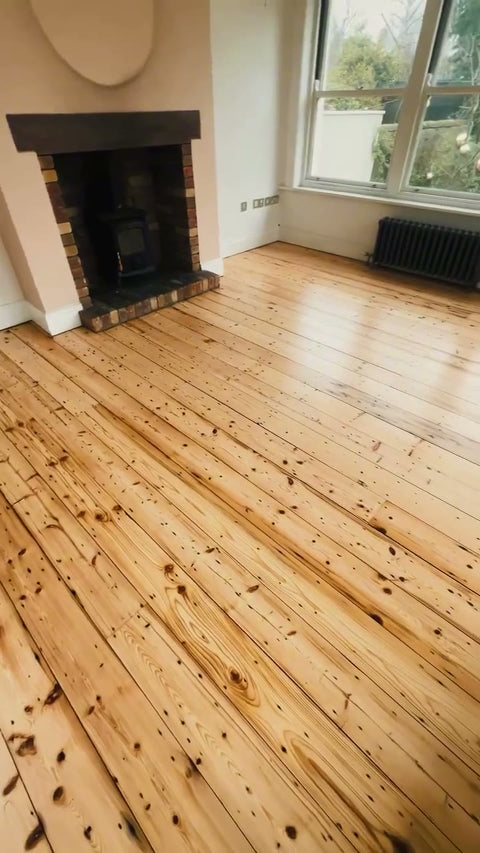A 100-year-old wood floor restored by Kidd Flooring and finished in Loba 2K Duo