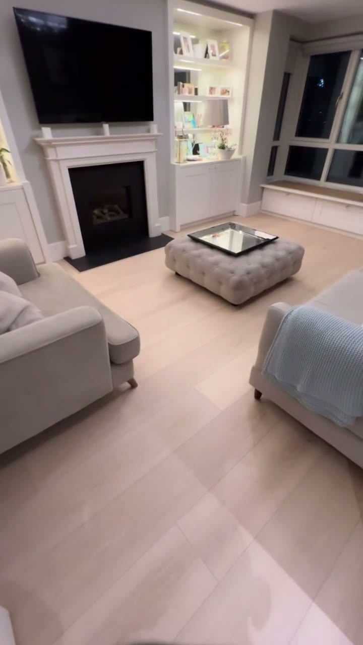 Blonde Montreux Oak laminate fitted by Kidd Flooring in Castleknock, replacing an old walnut floor