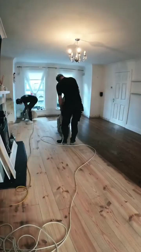 French pine floor sanded and stained in Loba Provincial by Kidd Flooring