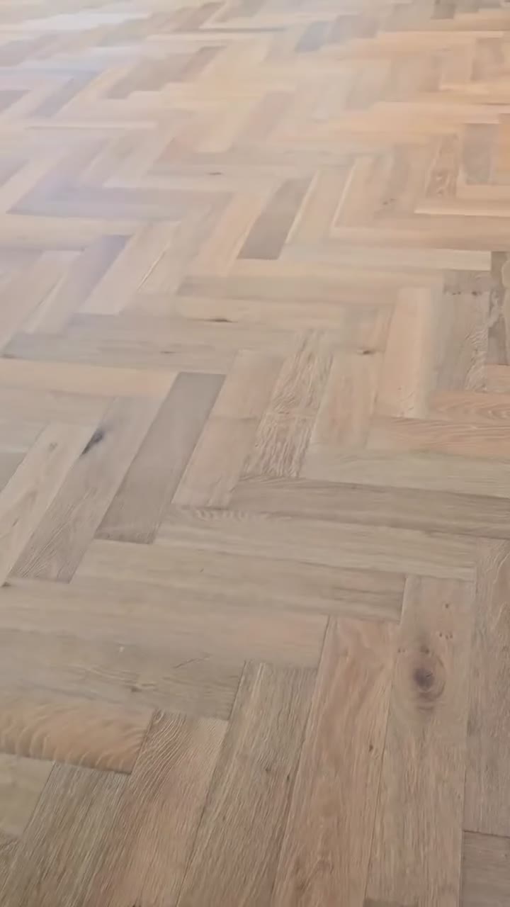 Mountain Trail Oak herringbone fitted by Kidd Flooring in Terenure, replacing vinyl tiles