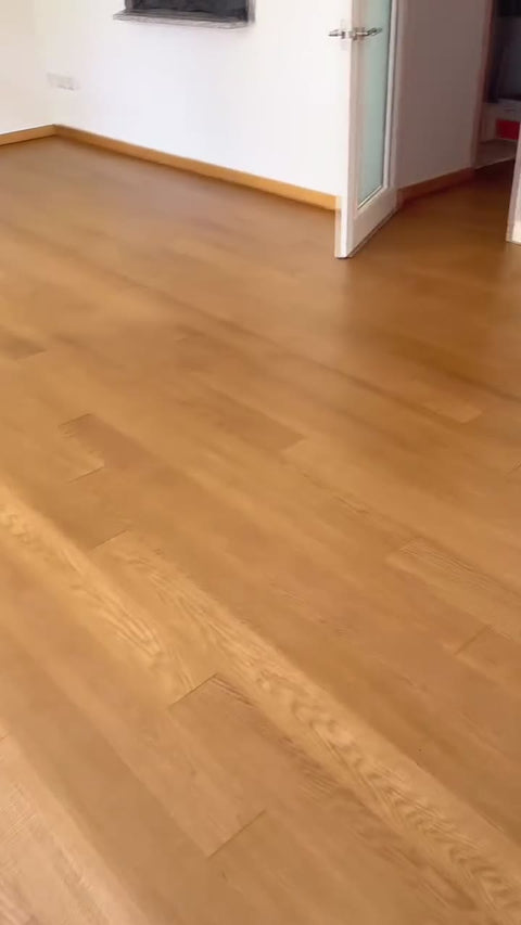 Tired oak floor sanded and stained in Loba Golden Oak by Kidd Flooring