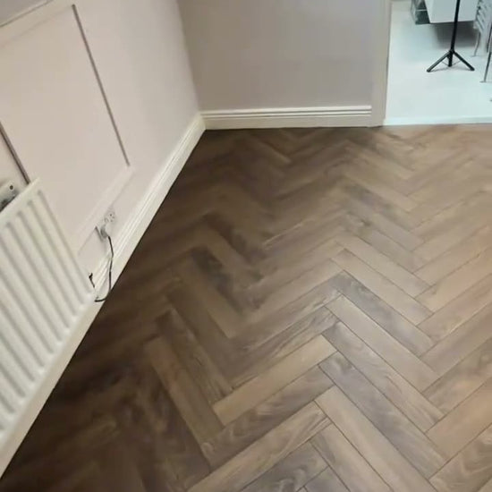 Shannon Oak herringbone laminate fitted by Kidd Flooring
