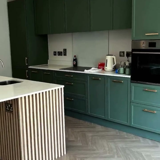 Tartas Oak herringbone laminate fitted by Kidd Flooring in a new build in Malahide