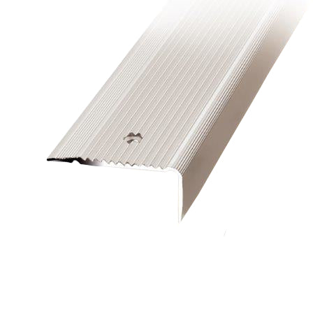 Screw Fit Flat Stair Edge 100cm Silver